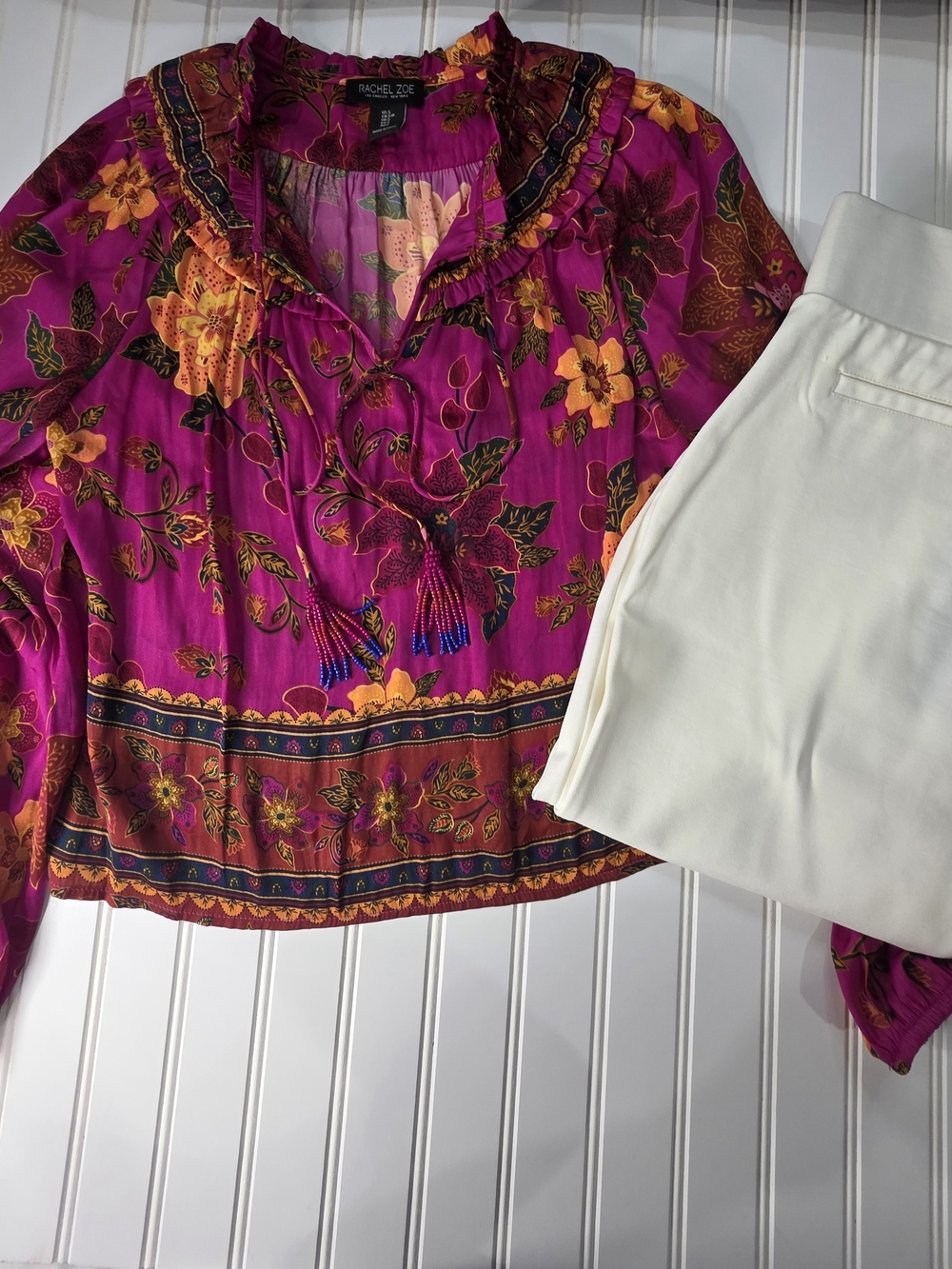 Rachel Zoe Boho Blouse & Tapata Cream Capris Coordinates Bundle ✨